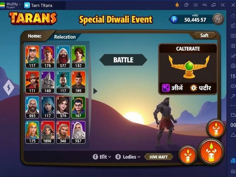 Tarn Taran Titans character progression and customization screen